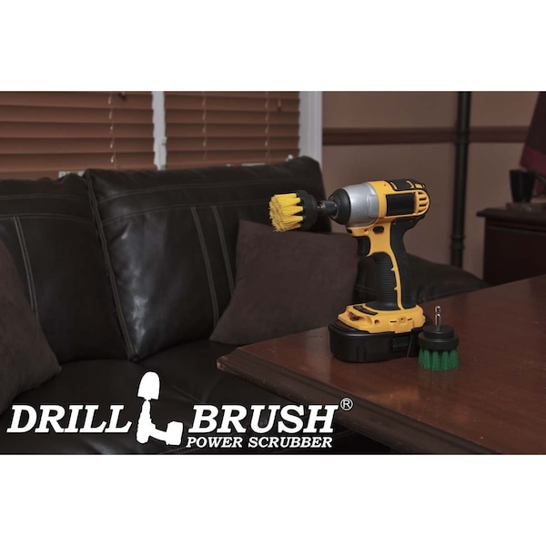Accesorios para baño Drillbrush - Cepillo - Cortina de baño - Tapete de baño - Interior 2 en 1 - 2IN-S-GY-QC-DB