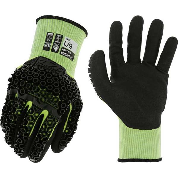 Guantes de punto Mechanix Wear, Nivel de corte A1, 15 ga, amarillos, 11 - SD5EP-91-011