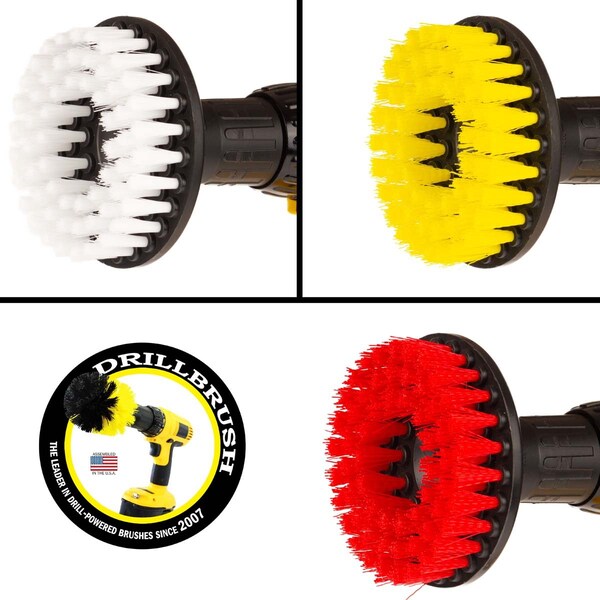 Cepillo de Taladro Power Scrubber de Useful Products 5 pulgadas de Ancho 5 pulgadas de Largo, Variedad - 5IN-S-RWY-H-DB