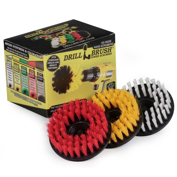 Cepillo de Taladro Power Scrubber de Useful Products 5 pulgadas de Ancho 5 pulgadas de Largo, Variedad - 5IN-S-RWY-H-DB