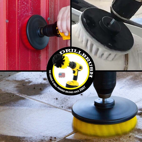 Cepillo de Taladro Power Scrubber de Useful Products 5 pulgadas de Ancho 5 pulgadas de Largo, Variedad - 5IN-S-RWY-H-DB