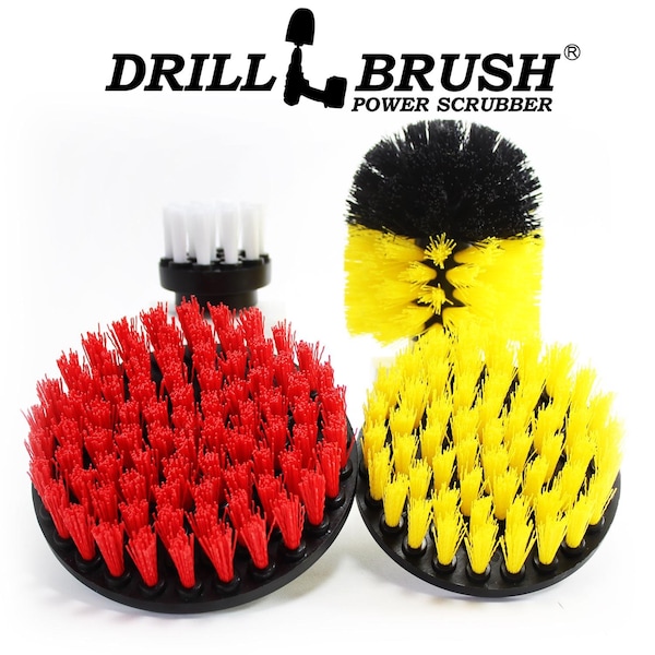 Set de cepillos para taladro con mango de metal y cerdas suaves/medianas Drillbrush 5 in. W - 780330012620