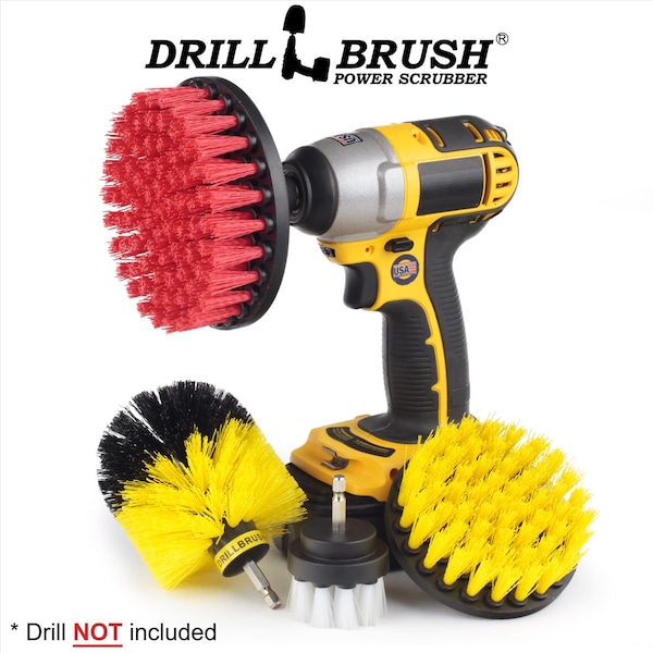Set de cepillos para taladro con mango de metal y cerdas suaves/medianas Drillbrush 5 in. W - 780330012620