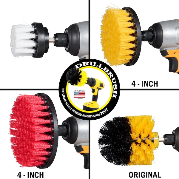 Set de cepillos para taladro con mango de metal y cerdas suaves/medianas Drillbrush 5 in. W - 780330012620