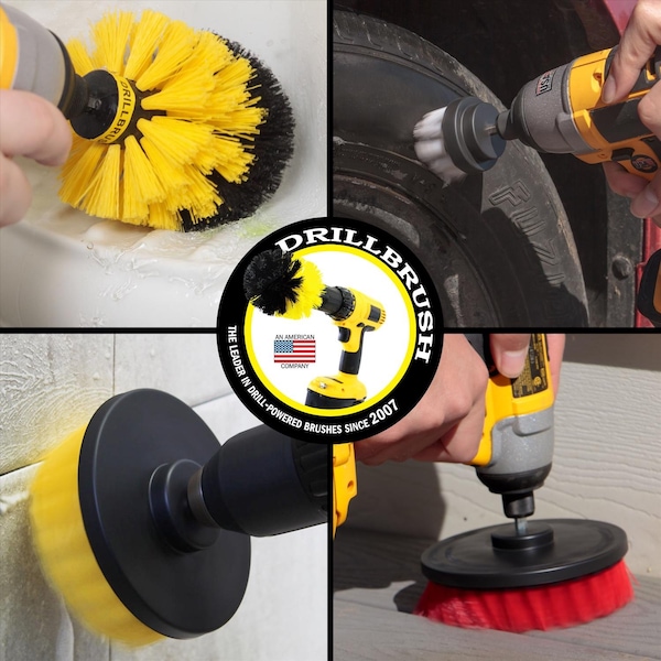 Set de cepillos para taladro con mango de metal y cerdas suaves/medianas Drillbrush 5 in. W - 780330012620