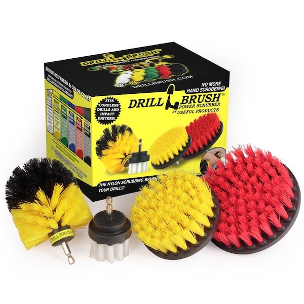 Set de cepillos para taladro con mango de metal y cerdas suaves/medianas Drillbrush 5 in. W - 780330012620