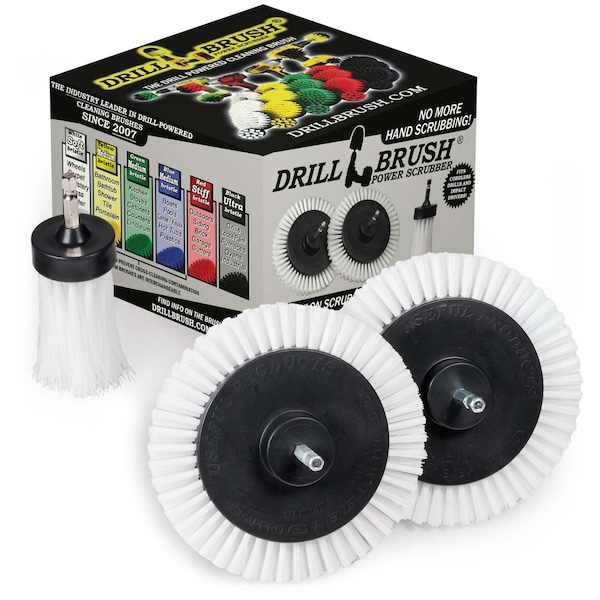 Cepillo de Potencia para Taladro Drill Brush By Useful Products 5 in W 5 in L, Blanco - W-EES-1L-QC-DB