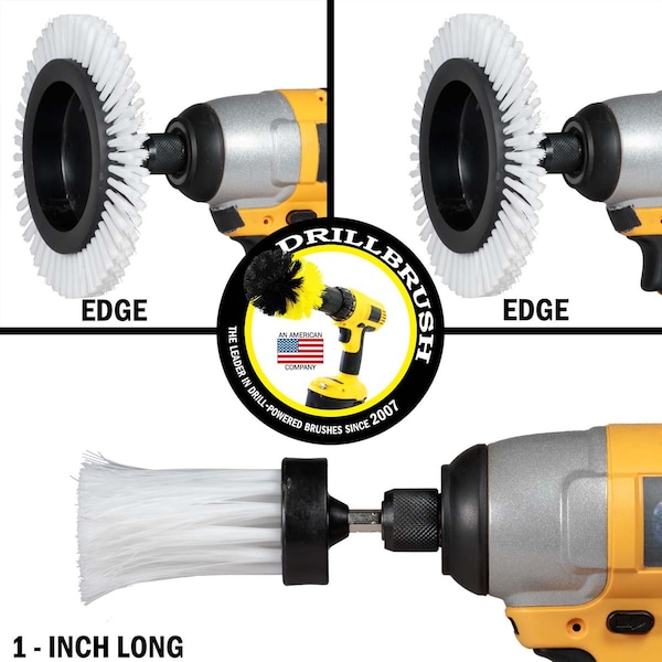 Cepillo de Potencia para Taladro Drill Brush By Useful Products 5 in W 5 in L, Blanco - W-EES-1L-QC-DB