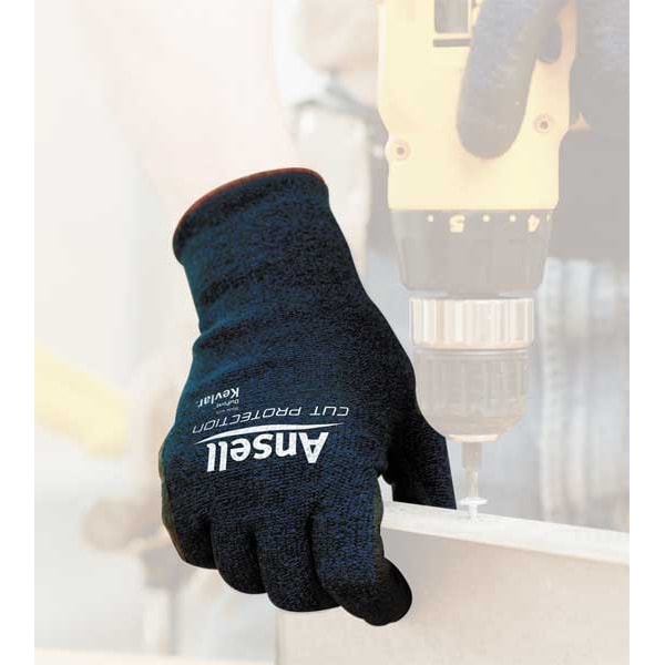 Guantes recubiertos resistentes a cortes Ansell, Nivel de corte A4, 13 ga, Azul, Talla S (8) - 97-505