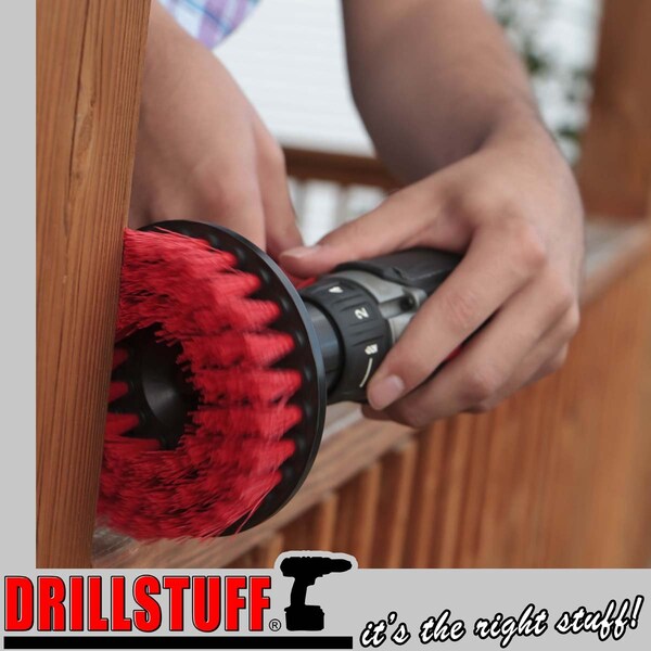 Drillstuff Outdoor - Suministros de Limpieza - Patio Trasero - Patio - Cepillo para Taladro - Moho - 5IN-S-R-DS