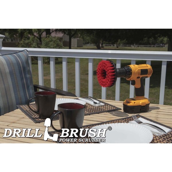 Cepillo para taladro rojo Drillbrush Heavy Duty con cerdas rígidas - 5IN-CH-RED-0658