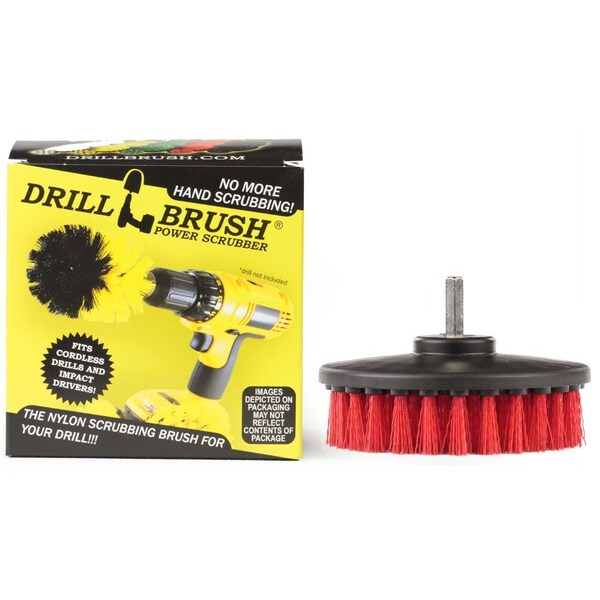 Cepillo para taladro rojo Drillbrush Heavy Duty con cerdas rígidas - 5IN-CH-RED-0658