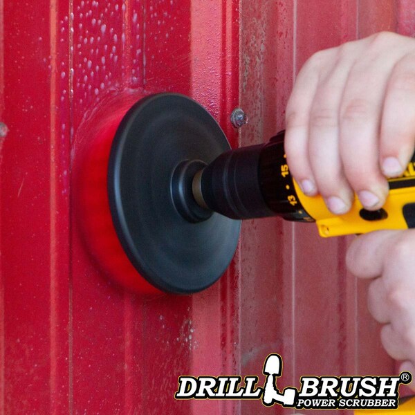 Cepillo para taladro rojo Drillbrush Heavy Duty con cerdas rígidas - 5IN-CH-RED-0658