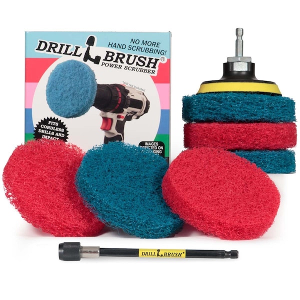 Cepillo para Taladro Drillbrush - Accesorio para Taladro - Cocina - Baño - Limpiador Eléctrico P - P4-3RB-3V-5X-QC-DB