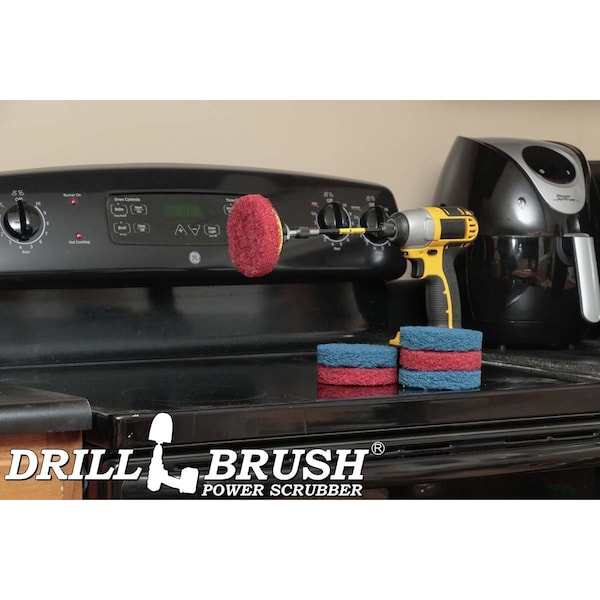 Cepillo para Taladro Drillbrush - Accesorio para Taladro - Cocina - Baño - Limpiador Eléctrico P - P4-3RB-3V-5X-QC-DB