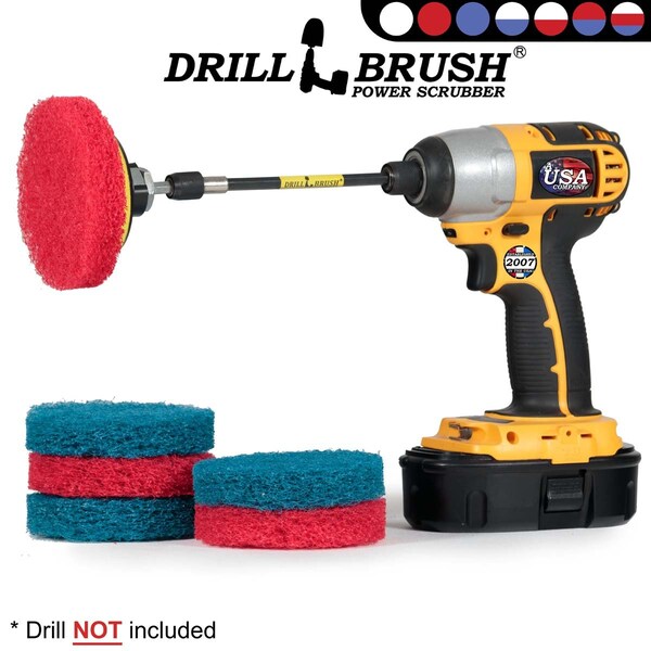 Cepillo para Taladro Drillbrush - Accesorio para Taladro - Cocina - Baño - Limpiador Eléctrico P - P4-3RB-3V-5X-QC-DB