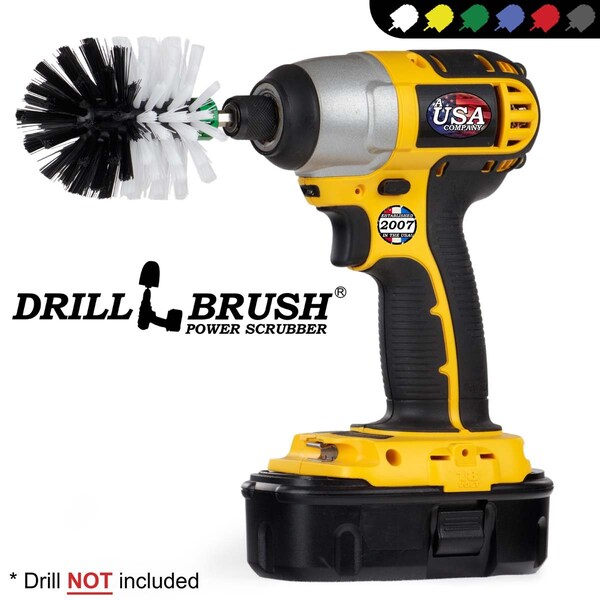 Accesorios para camioneta Drillbrush - Suministros para limpieza de coches - Lavado de coches - Cepillo para taladro - G - MINI-DB-WHITE