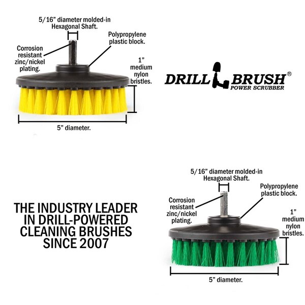 Accesorios de Cocina para Taladro Drillbrush - Limpieza de Ollas - Artículos de Limpieza - Cepillo para Taladro - 5IN-S-GY-H-DB