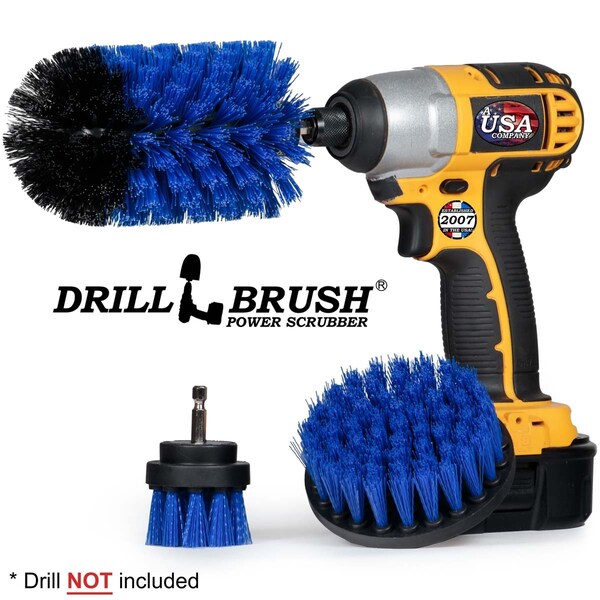 Cepillo de Taladro Power Scrubber de Useful Products 5 pulgadas de ancho 7 pulgadas de largo, Azul - B-S-42J-QC-DB
