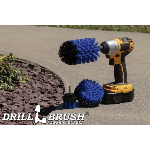 Cepillo de Taladro Power Scrubber de Useful Products 5 pulgadas de ancho 7 pulgadas de largo, Azul - B-S-42J-QC-DB