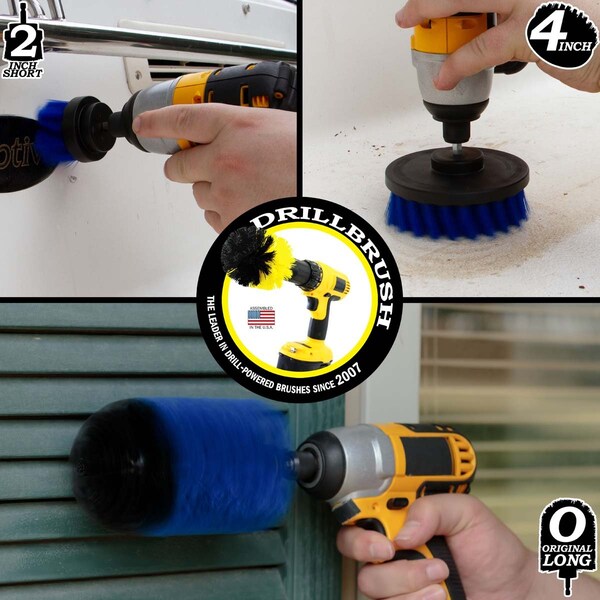 Cepillo de Taladro Power Scrubber de Useful Products 5 pulgadas de ancho 7 pulgadas de largo, Azul - B-S-42J-QC-DB