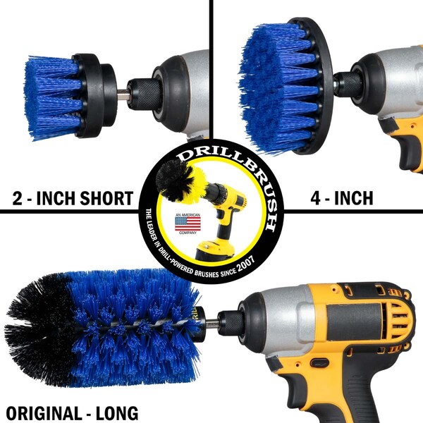 Cepillo de Taladro Power Scrubber de Useful Products 5 pulgadas de ancho 7 pulgadas de largo, Azul - B-S-42J-QC-DB