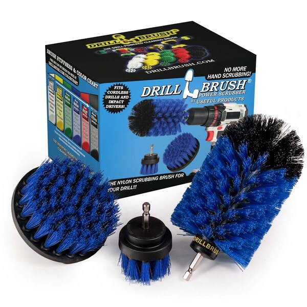 Cepillo de Taladro Power Scrubber de Useful Products 5 pulgadas de ancho 7 pulgadas de largo, Azul - B-S-42J-QC-DB