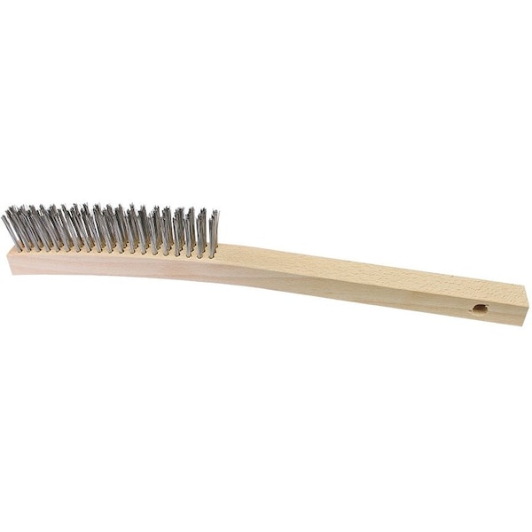 El cepillo de raspar Brush Man, Bloque de madera de 14" x 1", Relleno de acero inoxidable, paquete de 12 - WS883SS