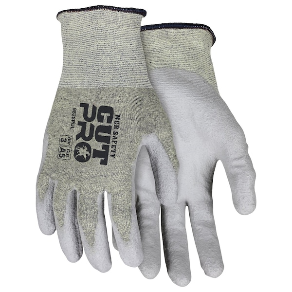 Guantes de seguridad Mcr, Cut Pro, forro de aramida de 18 g, PU XXS, paquete de 12 - 9828PUXXS.