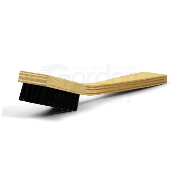 Cepillo para rascar Gordon Brush de 5 x 9 hileras con cerdas de nylon de 0.018" y mango de madera en forma - 28N