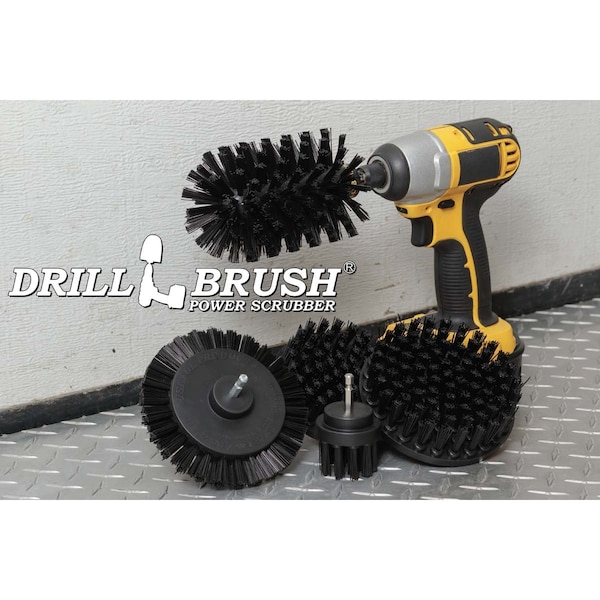 Cepillo Eléctrico para Taladro Power Scrubber de Useful Products 5 pulgadas de ancho 7 pulgadas de largo, color negro - K-S-E542J-QC-DB
