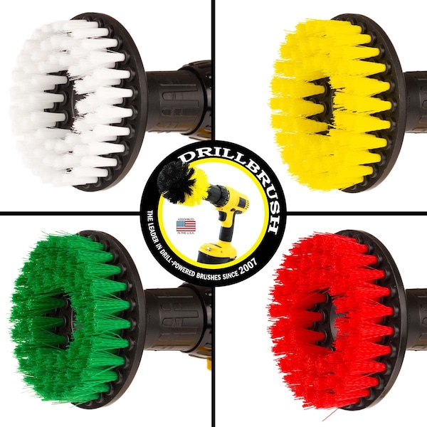 Cepillo Eléctrico Power Scrubber de Drill Brush por Useful Products 5 in de Ancho y 5 in de Largo, Variedad - 5IN-S-GRWY-H-DB