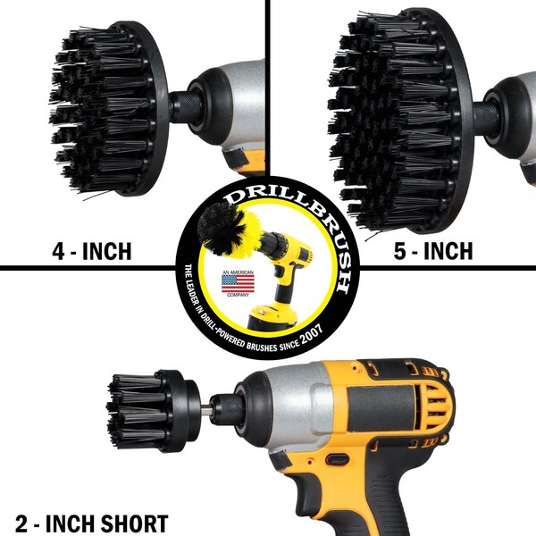 Cepillo taladro Power Scrubber de Useful Products 5 in W 5 in L, Negro - K-S-542-QC-DB