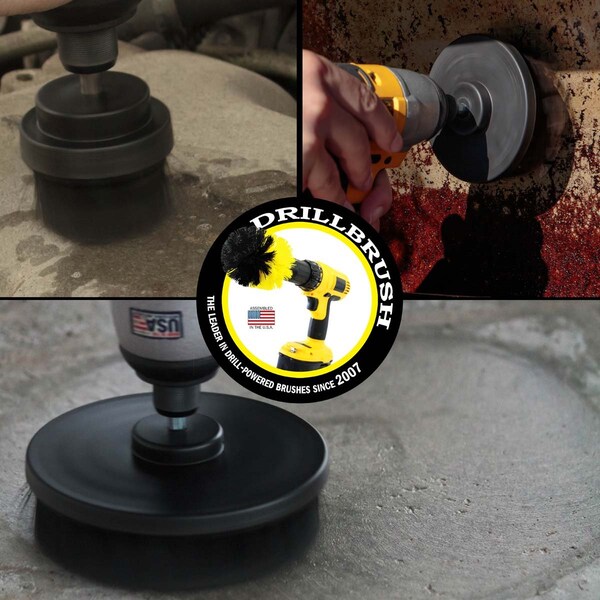 Cepillo taladro Power Scrubber de Useful Products 5 in W 5 in L, Negro - K-S-542-QC-DB