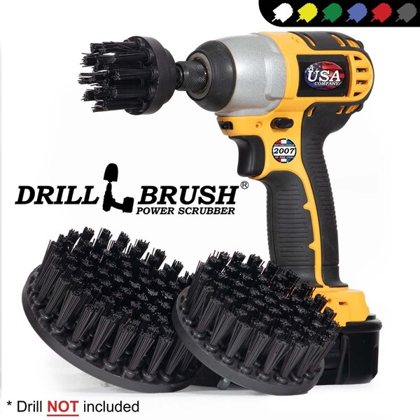 Cepillo taladro Power Scrubber de Useful Products 5 in W 5 in L, Negro - K-S-542-QC-DB