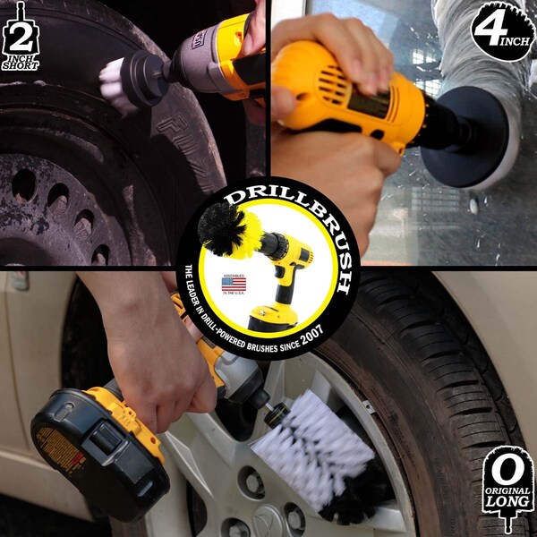 Cepillo Taladro Power Scrubber de Useful Products 5 pulgadas ancho 7 pulgadas largo, Blanco - W-S-42J-QC-DB