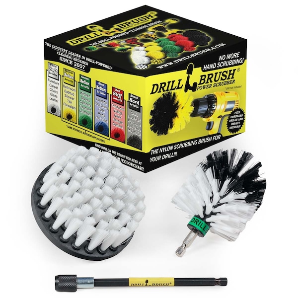 Drillbrush Car - Truck - Suministros de Limpieza - Accesorios para Coche - Cepillo de Taladro - W-S-4M-5X-QC-DB
