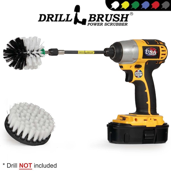 Drillbrush Car - Truck - Suministros de Limpieza - Accesorios para Coche - Cepillo de Taladro - W-S-4M-5X-QC-DB
