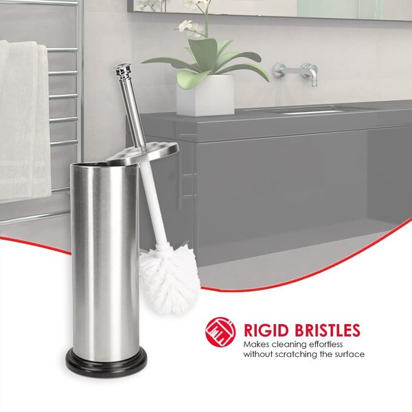 Cepillo de baño de acero inoxidable cepillado de Home Basics con soporte - TB41233