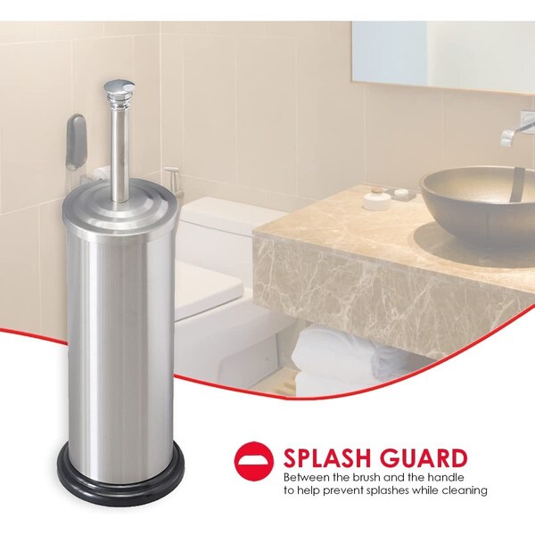 Cepillo de baño de acero inoxidable cepillado de Home Basics con soporte - TB41233
