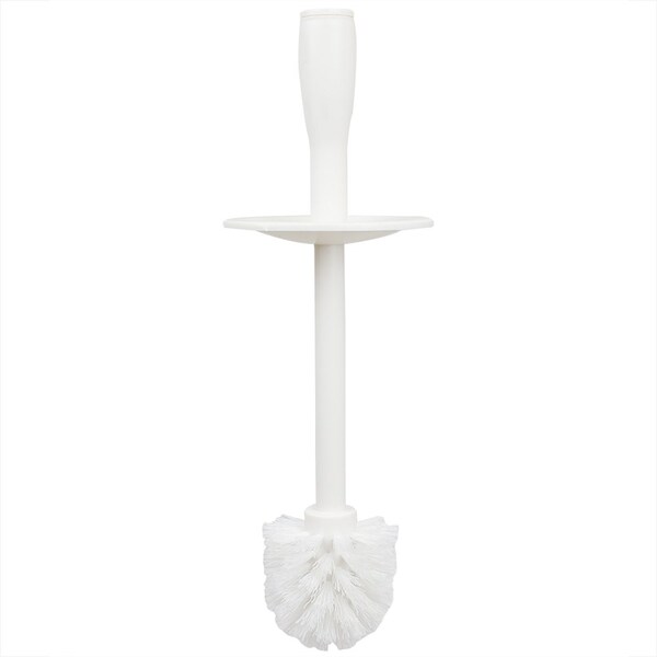 Soporte para cepillo de inodoro de plástico Home Basics, blanco - TB45046