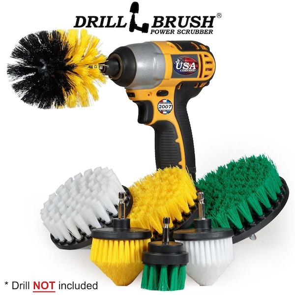 Cepillo Taladro Power Scrubber de Useful Products 5 pulgadas de ancho 8 pulgadas de largo, variedad - W4C-Y4CO-G52-S-QC-DB