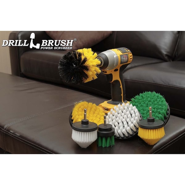 Cepillo Taladro Power Scrubber de Useful Products 5 pulgadas de ancho 8 pulgadas de largo, variedad - W4C-Y4CO-G52-S-QC-DB