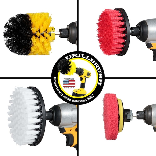 Accesorios de limpieza Drillbrush - Accesorios para baño - Cepillo de taladro - Almohadilla de fregado - S-W5R4YO-P4-3R-3V-QC-DB