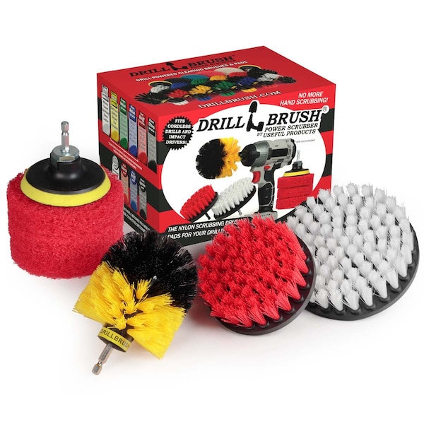 Accesorios de limpieza Drillbrush - Accesorios para baño - Cepillo de taladro - Almohadilla de fregado - S-W5R4YO-P4-3R-3V-QC-DB