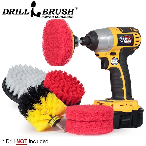 Accesorios de limpieza Drillbrush - Accesorios para baño - Cepillo de taladro - Almohadilla de fregado - S-W5R4YO-P4-3R-3V-QC-DB