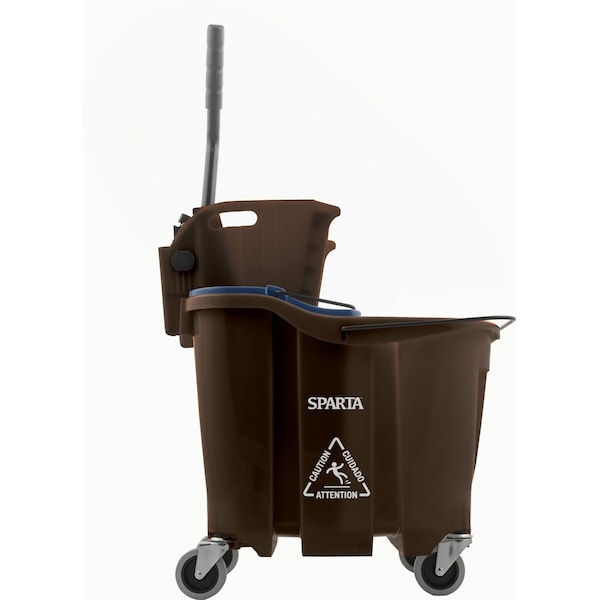 Combo de Cubeta y Trapeador Carlisle Foodservice, 35qt, Escurridor con Prensa Lateral - 9690401