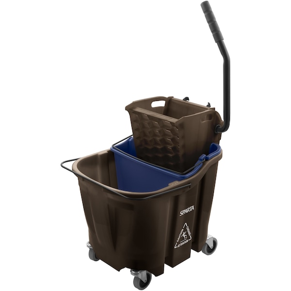 Combo de Cubeta y Trapeador Carlisle Foodservice, 35qt, Escurridor con Prensa Lateral - 9690401