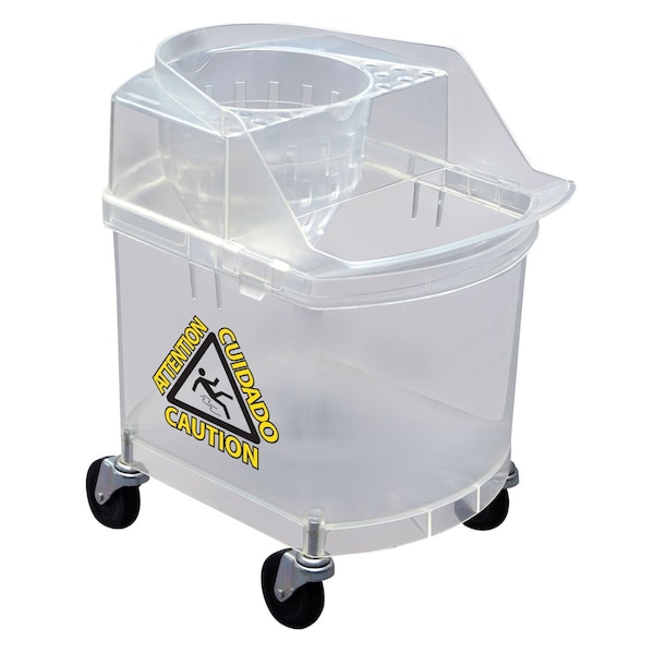 Cubeta exprimidor de trapeador Albino Rhino de la marca Emsco Group, 26 Qt, libre de metal, segura para reclusos en instalaciones correccionales - 2690-9
