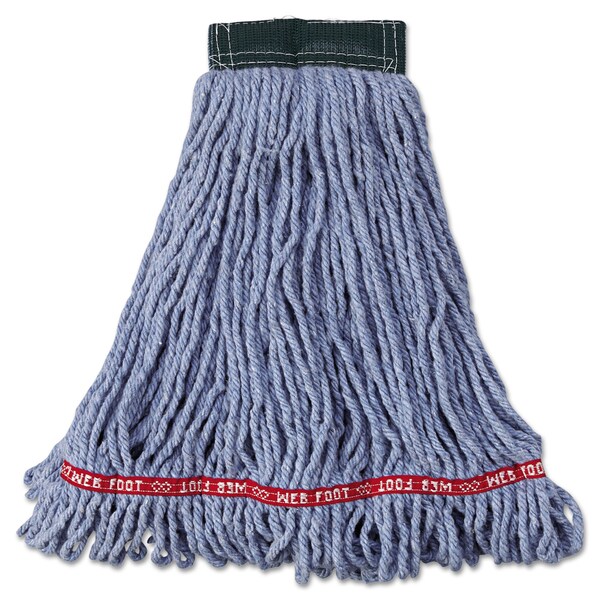 Mopa húmeda de 5 pulgadas con extremo en bucle Rubbermaid Commercial, azul, algodón/sintético, paquete de 6, FGA25206BL00 - FGA25206BL00